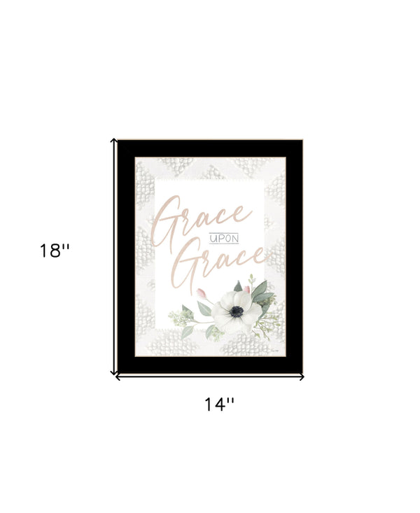 Homeroots Grace Upon Grace Rustic Framed Wall Art - Stylish Farmhouse Decor For Modern Home Spaces Black Wood 529836