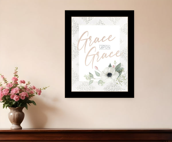 Homeroots Grace Upon Grace Rustic Framed Wall Art - Stylish Farmhouse Decor For Modern Home Spaces Black Wood 529836