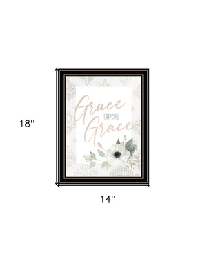 Homeroots Grace Upon Grace Rustic Framed Wall Art - Stylish Farmhouse Decor For Modern Home Spaces Black And Gold Wood 529837