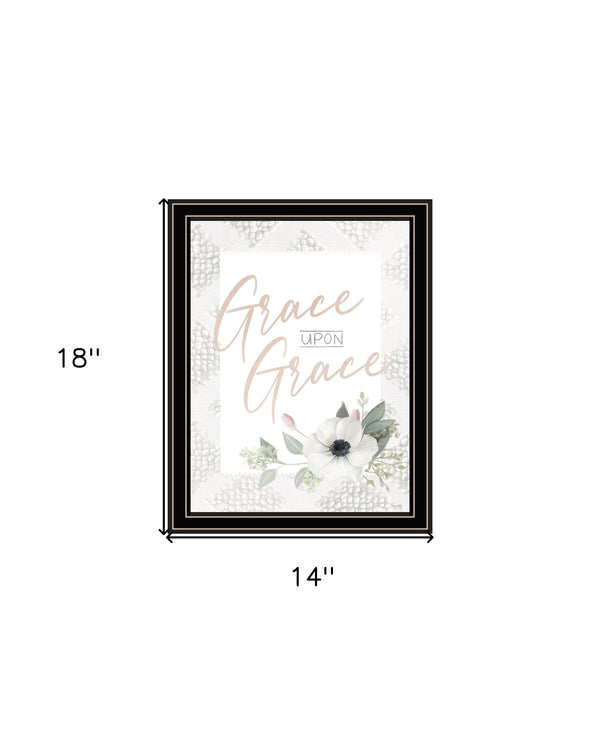 Homeroots Grace Upon Grace Rustic Framed Wall Art - Stylish Farmhouse Decor For Modern Home Spaces Black And Gold Wood 529837