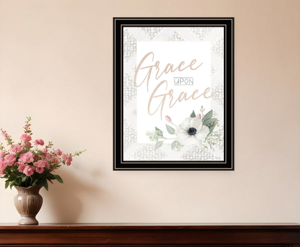 Homeroots Grace Upon Grace Rustic Framed Wall Art - Stylish Farmhouse Decor For Modern Home Spaces Black And Gold Wood 529837