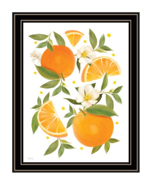 Homeroots Citrus Orange Botanical Wall Art Print – Stylish Decorative Accent For Modern Farmhouse Decor Black And Gold Wood 529840