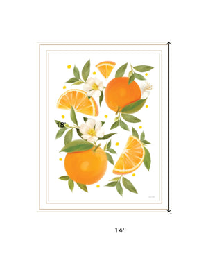 Homeroots Citrus Orange Botanical Wall Art Print – Stylish Decorative Accent For Modern Farmhouse Decor White Wood 529841