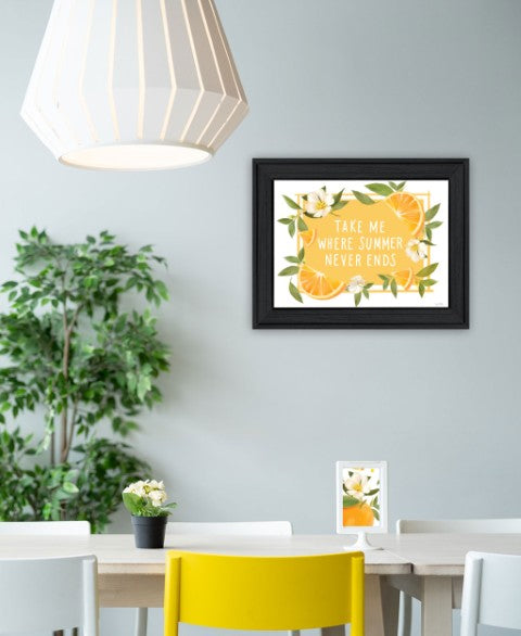 Homeroots Take Me Where Summer Never Ends – Rustic Black Framed Wall Art For Stylish Home Decor Accents  Wood 529842