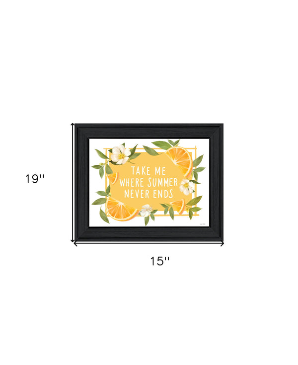 Homeroots Take Me Where Summer Never Ends – Rustic Black Framed Wall Art For Stylish Home Decor Accents  Wood 529842