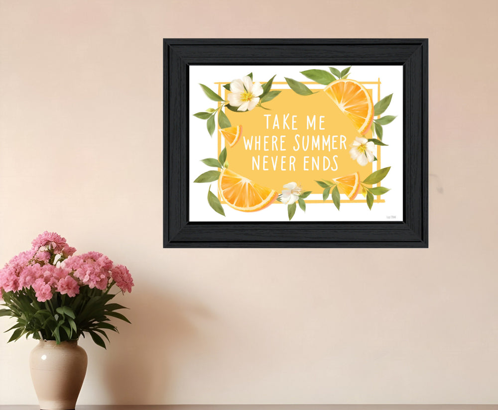 Homeroots Take Me Where Summer Never Ends – Rustic Black Framed Wall Art For Stylish Home Decor Accents  Wood 529842