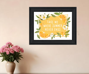 Homeroots Take Me Where Summer Never Ends – Rustic Black Framed Wall Art For Stylish Home Decor Accents  Wood 529842