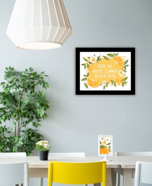 Homeroots Take Me Where Summer Never Ends Framed Print - Trendy Rustic Wall Art For Modern Home Decor Black Wood 529843