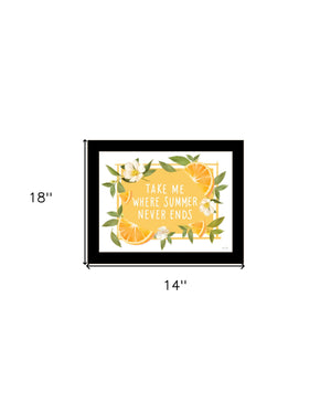 Homeroots Take Me Where Summer Never Ends Framed Print - Trendy Rustic Wall Art For Modern Home Decor Black Wood 529843