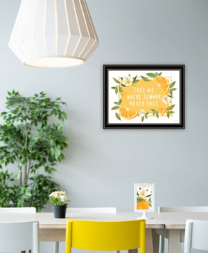 Homeroots Take Me Where Summer Never Ends Framed Print - Trendy Rustic Wall Art For Modern Home Decor Black And Gold Wood 529844