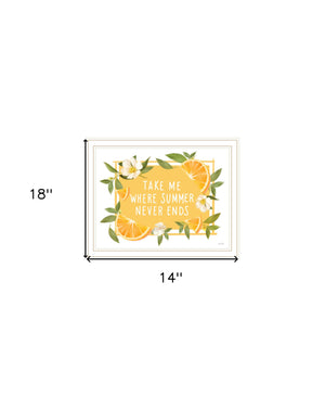 Homeroots Take Me Where Summer Never Ends Framed Print - Trendy Rustic Wall Art For Modern Home Decor White Wood 529845