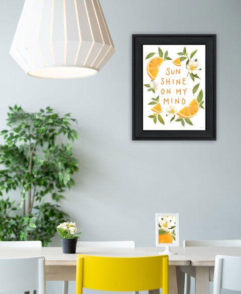 Homeroots Sun Shine On My Mind Black Framed Print Wall Art - Rustic Farmhouse Decor For Stylish Spaces  Wood 529846