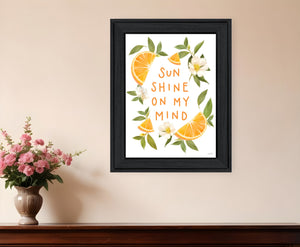 Homeroots Sun Shine On My Mind Black Framed Print Wall Art - Rustic Farmhouse Decor For Stylish Spaces  Wood 529846