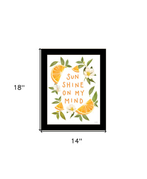 Homeroots Sun Shine On My Mind Decorative Wood Framed Art Print - Stylish Rustic Wall Accent For Any Space Black Wood 529847