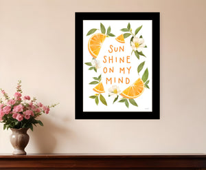 Homeroots Sun Shine On My Mind Decorative Wood Framed Art Print - Stylish Rustic Wall Accent For Any Space Black Wood 529847