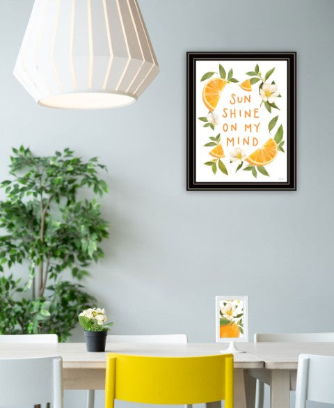 Homeroots Sun Shine On My Mind Decorative Wood Framed Art Print - Stylish Rustic Wall Accent For Any Space Black And Gold Wood 529848