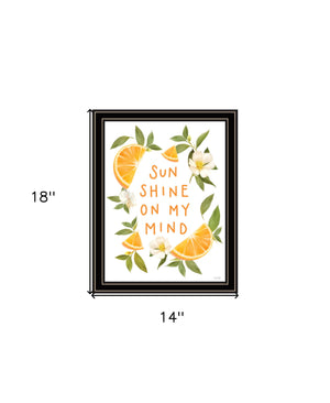 Homeroots Sun Shine On My Mind Decorative Wood Framed Art Print - Stylish Rustic Wall Accent For Any Space Black And Gold Wood 529848