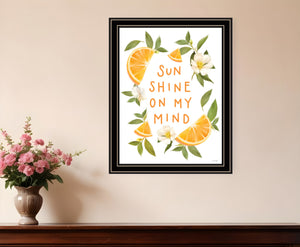 Homeroots Sun Shine On My Mind Decorative Wood Framed Art Print - Stylish Rustic Wall Accent For Any Space Black And Gold Wood 529848
