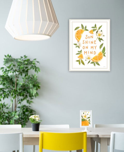 Homeroots Sun Shine On My Mind Decorative Wood Framed Art Print - Stylish Rustic Wall Accent For Any Space White Wood 529849