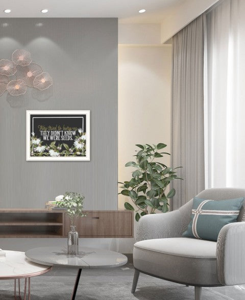 Homeroots We Were Seeds White Framed Print Wall Art - Rustic Chic Decor For Modern Farmhouse Style Spaces White Wood 529850