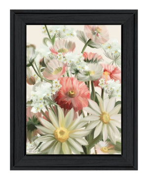 Homeroots Summer Wildflowers Black Framed Print Wall Art - Rustic Home Decor For A Stylish Focal Point  Wood 529862