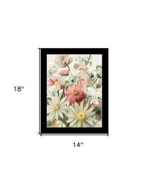 Homeroots Summer Wildflowers For You Framed Wall Art - Trendy Rustic Decor To Revitalize Your Space Black Wood 529863