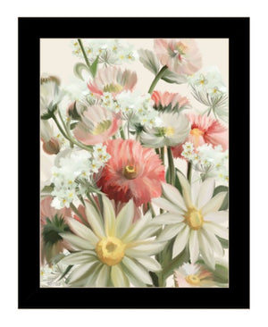 Homeroots Summer Wildflowers For You Framed Wall Art - Trendy Rustic Decor To Revitalize Your Space Black Wood 529863