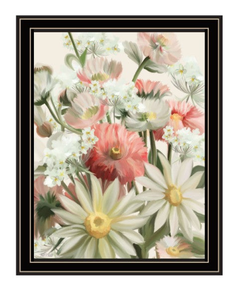 Homeroots Summer Wildflowers For You Framed Wall Art - Trendy Rustic Decor To Revitalize Your Space Black And Gold Wood 529864