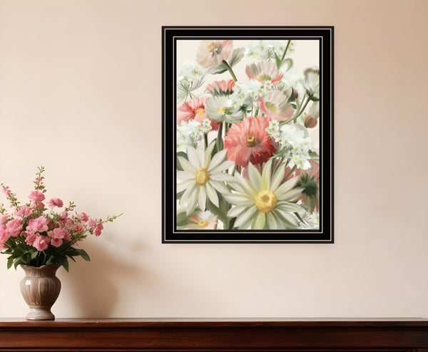 Homeroots Summer Wildflowers For You Framed Wall Art - Trendy Rustic Decor To Revitalize Your Space Black And Gold Wood 529864