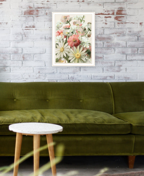 Homeroots Summer Wildflowers For You Framed Wall Art - Trendy Rustic Decor To Revitalize Your Space White Wood 529865