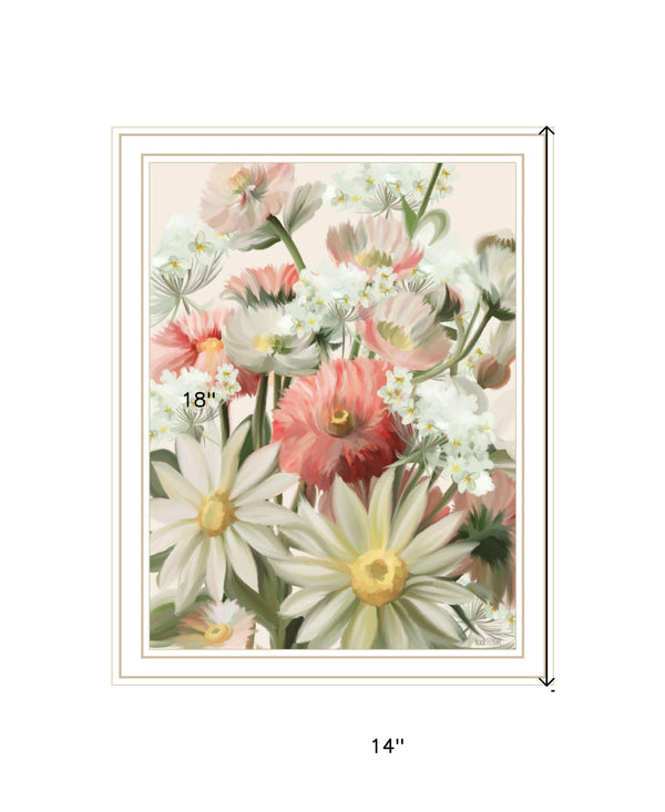 Homeroots Summer Wildflowers For You Framed Wall Art - Trendy Rustic Decor To Revitalize Your Space White Wood 529865