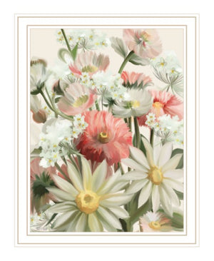 Homeroots Summer Wildflowers For You Framed Wall Art - Trendy Rustic Decor To Revitalize Your Space White Wood 529865