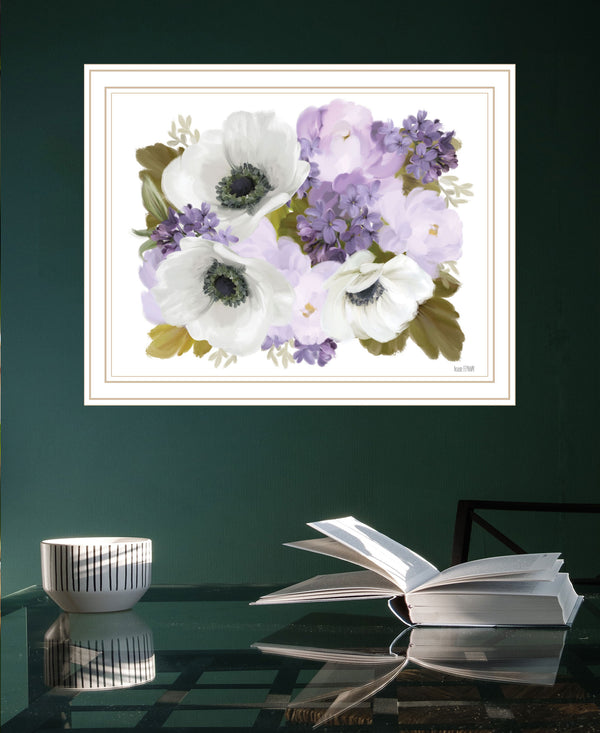 Homeroots Lilacs Framed Print Wall Art - Rustic Home Decor With Anemone Design For Stylish Living Spaces White Wood 529868
