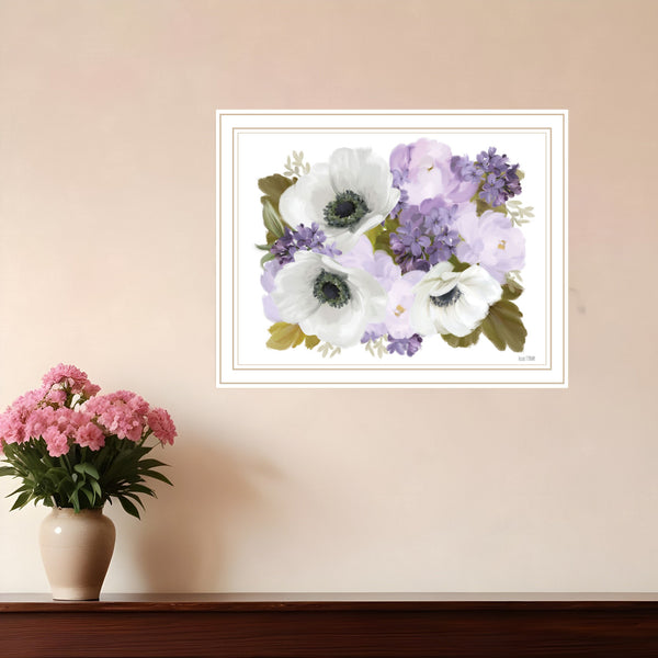 Homeroots Lilacs Framed Print Wall Art - Rustic Home Decor With Anemone Design For Stylish Living Spaces White Wood 529868