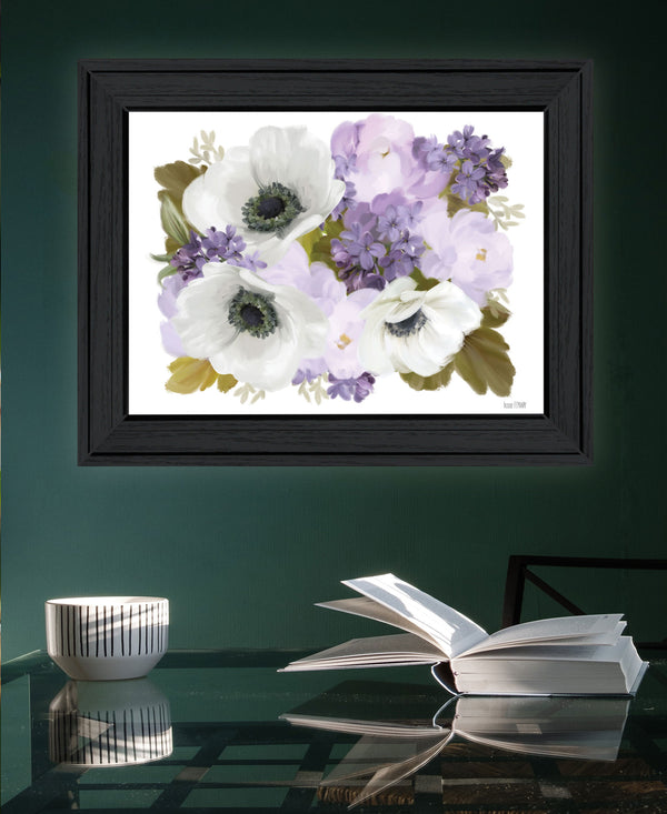 Homeroots Lilacs Framed Print Wall Art - Rustic Home Decor With Anemone Design For Stylish Living Spaces Charcoal Wood 529869
