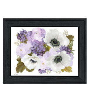 Homeroots Lilacs Framed Print Wall Art - Rustic Home Decor With Anemone Design For Stylish Living Spaces Charcoal Wood 529869