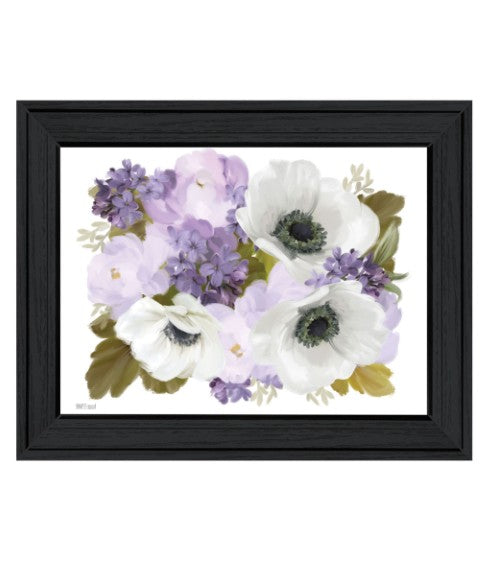 Homeroots Lilacs Framed Print Wall Art - Rustic Home Decor With Anemone Design For Stylish Living Spaces Charcoal Wood 529869