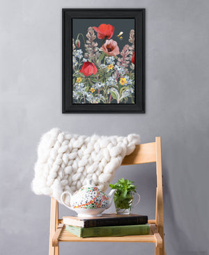 Homeroots Summer Garden Buzz Black Framed Print Wall Art - Rustic Modern Decor To Elevate Your Space!  Wood 529870