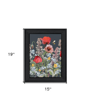 Homeroots Summer Garden Buzz Black Framed Print Wall Art - Rustic Modern Decor To Elevate Your Space!  Wood 529870