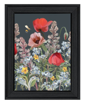 Homeroots Summer Garden Buzz Black Framed Print Wall Art - Rustic Modern Decor To Elevate Your Space!  Wood 529870