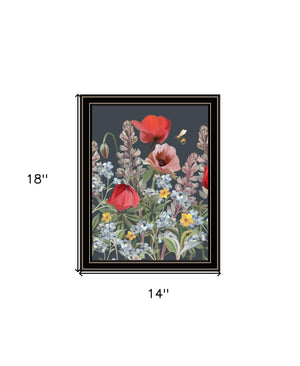 Homeroots Summer Garden Buzz Framed Wall Art - Unique Rustic Decor For Modern Farmhouse Aesthetic Black And Gold Wood 529872