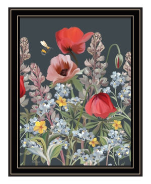 Homeroots Summer Garden Buzz Framed Wall Art - Unique Rustic Decor For Modern Farmhouse Aesthetic Black And Gold Wood 529872