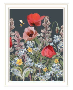 Homeroots Summer Garden Buzz Framed Wall Art - Unique Rustic Decor For Modern Farmhouse Aesthetic White Wood 529873