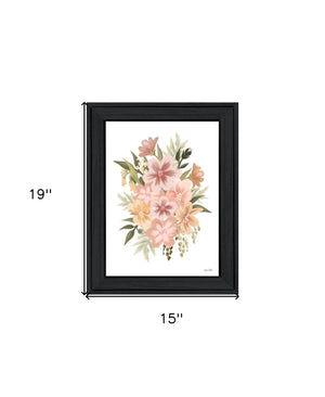Homeroots Peachy Petals Black Framed Wall Art Print - Rustic Modern Decor To Brighten Your Space Beautifully!  Wood 529874