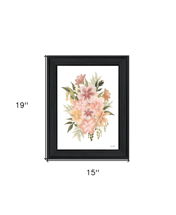Homeroots Peachy Petals Black Framed Wall Art Print - Rustic Modern Decor To Brighten Your Space Beautifully!  Wood 529874