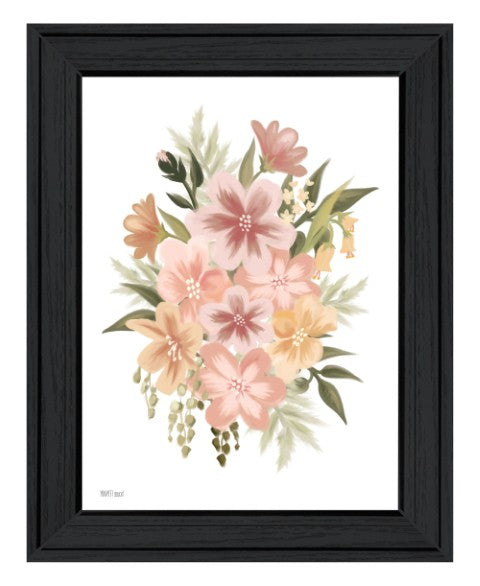 Homeroots Peachy Petals Black Framed Wall Art Print - Rustic Modern Decor To Brighten Your Space Beautifully!  Wood 529874