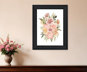 Homeroots Peachy Petals Black Framed Wall Art Print - Rustic Modern Decor To Brighten Your Space Beautifully!  Wood 529874