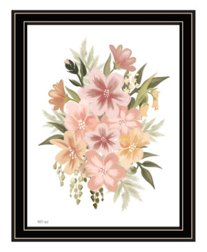 Homeroots Peachy Petals Rustic Framed Print Wall Art - Trendy Home Decor For Modern Farmhouse Vibes Black And Gold Wood 529876