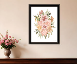 Homeroots Peachy Petals Rustic Framed Print Wall Art - Trendy Home Decor For Modern Farmhouse Vibes Black And Gold Wood 529876