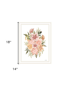 Homeroots Peachy Petals Rustic Framed Print Wall Art - Trendy Home Decor For Modern Farmhouse Vibes White Wood 529877